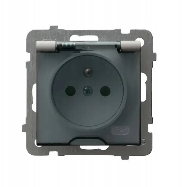 Ospel Splashproof socket with grounding transparent