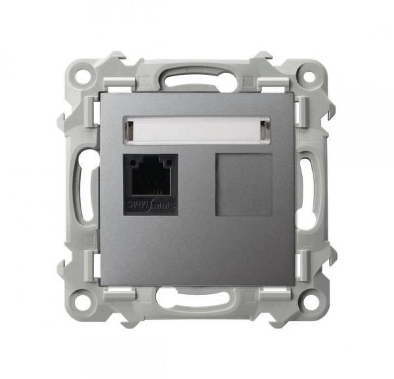 SZAFIR Single telephone socket  matt gray