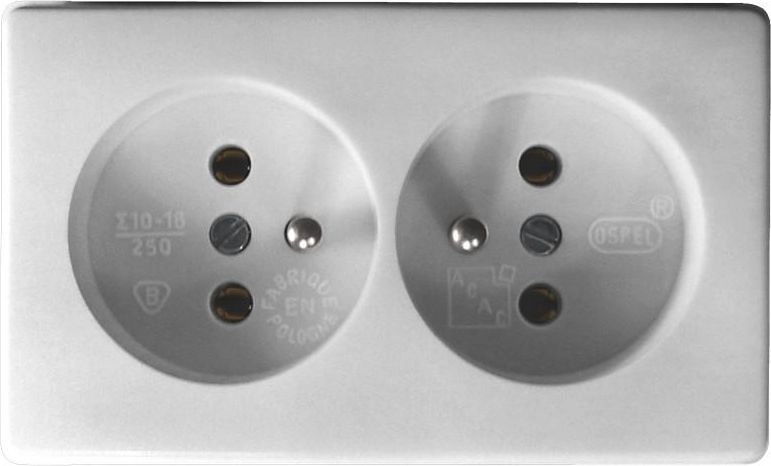 Ospel Kappa surface-mounted double socket with