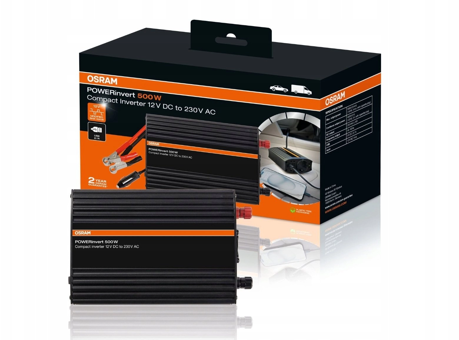 Osram Powerinvert 500W DC/AC Inverter 12V