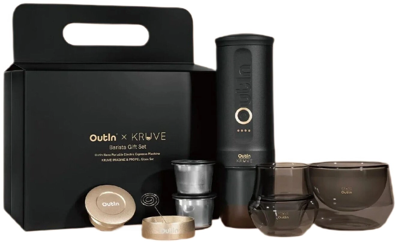 OutIn Nano x Kruve dāvanu komplekts melns/zelts