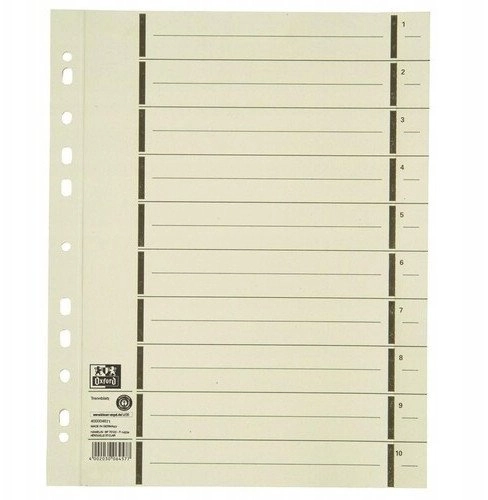 Oxford divider A4 with perforation made