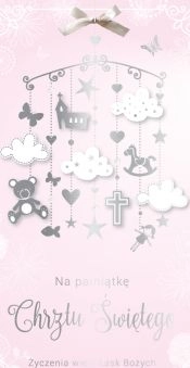 PASSION CARDS DL baptism card  pink