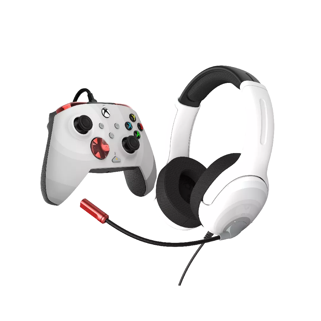 PDP 049-026-RWB spēļu kontrolierīce Sarkans, Balts USB Spēļu paliktnis PC (dators), Xbox One, Xbox Series S, Xbox Series X