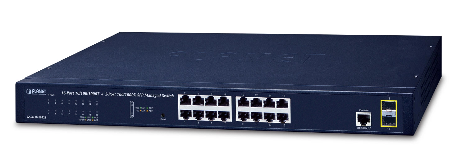 PLANET GS-4210-16T2S network switch Managed L2/L4