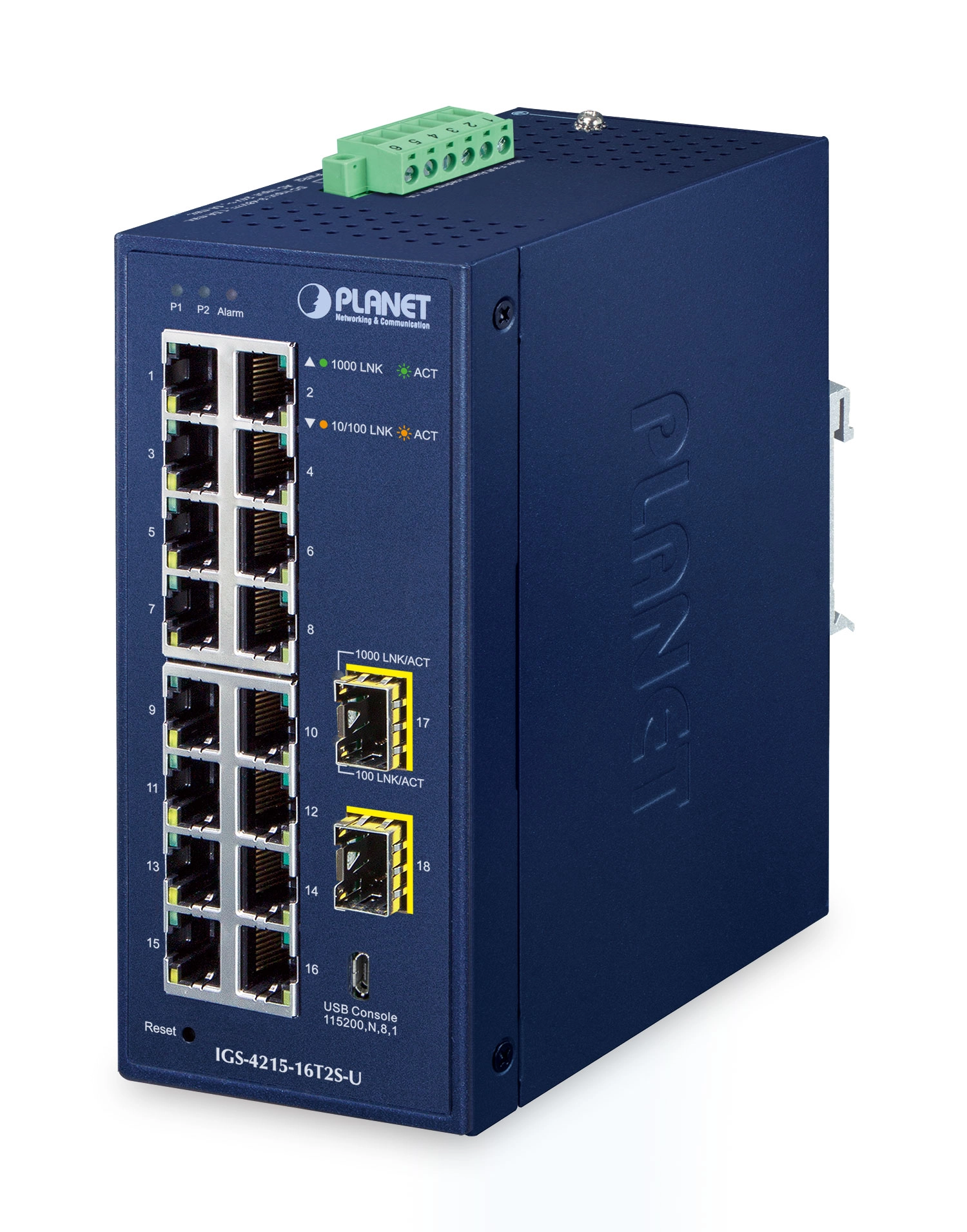 PLANET IP30 Industrial L2/L4 16-Port Managed