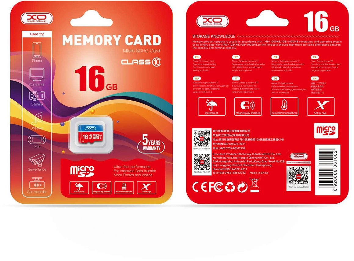 PNY XO card 16GB microSDHC memory