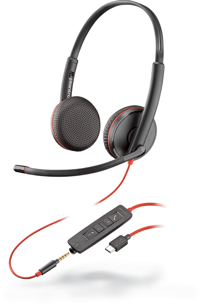POLY Blackwire C3225 Austiņas Vadu Birojs / zvanu centrs USB Veids-C Melns