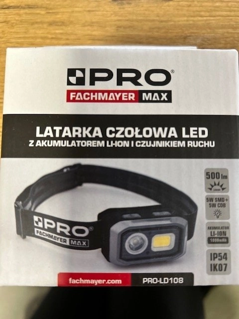 LED HEADLAMP WITH BATTERY. AND 500LM