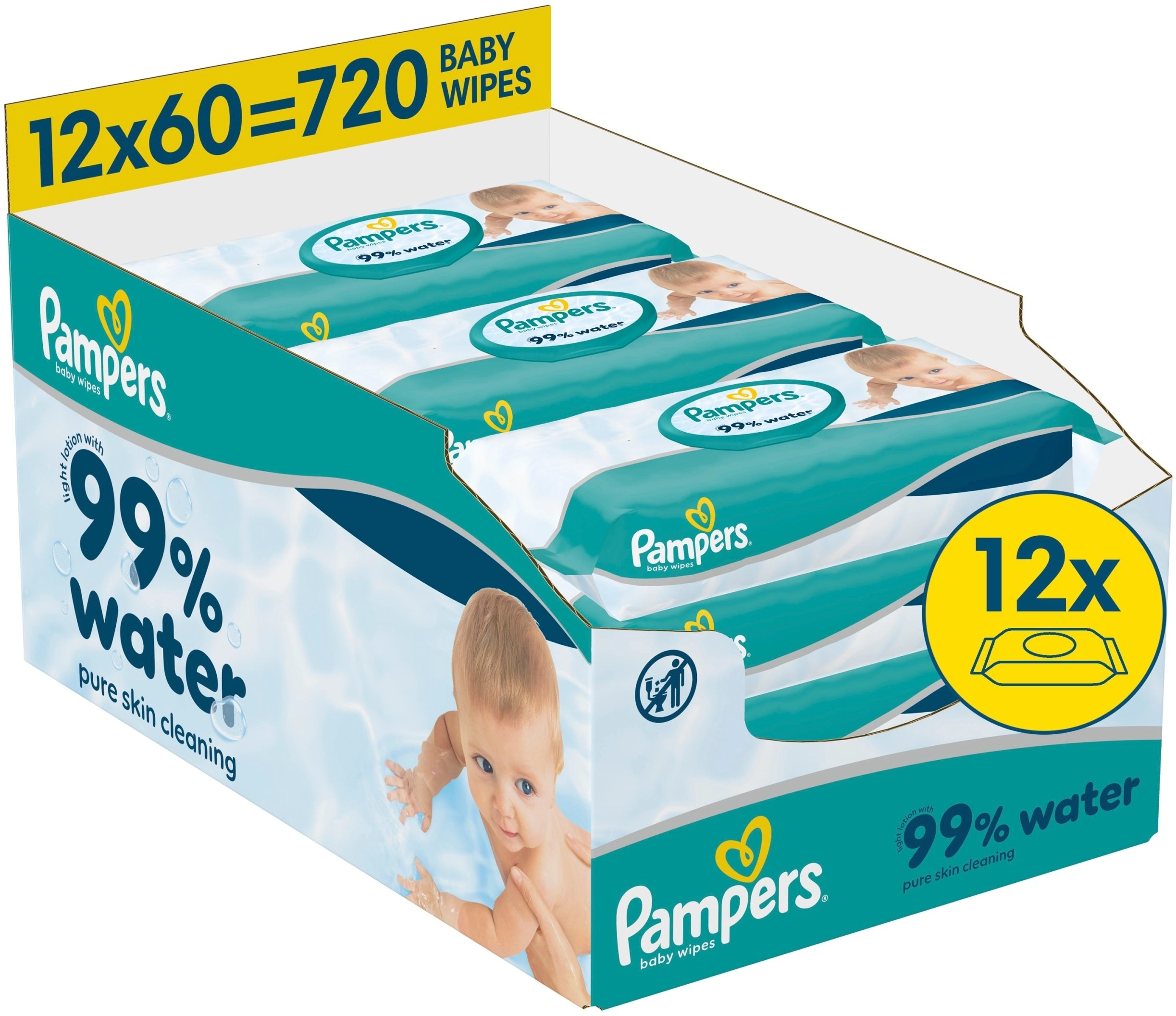 Pampers Aqua Baby Wipes  12 Pack