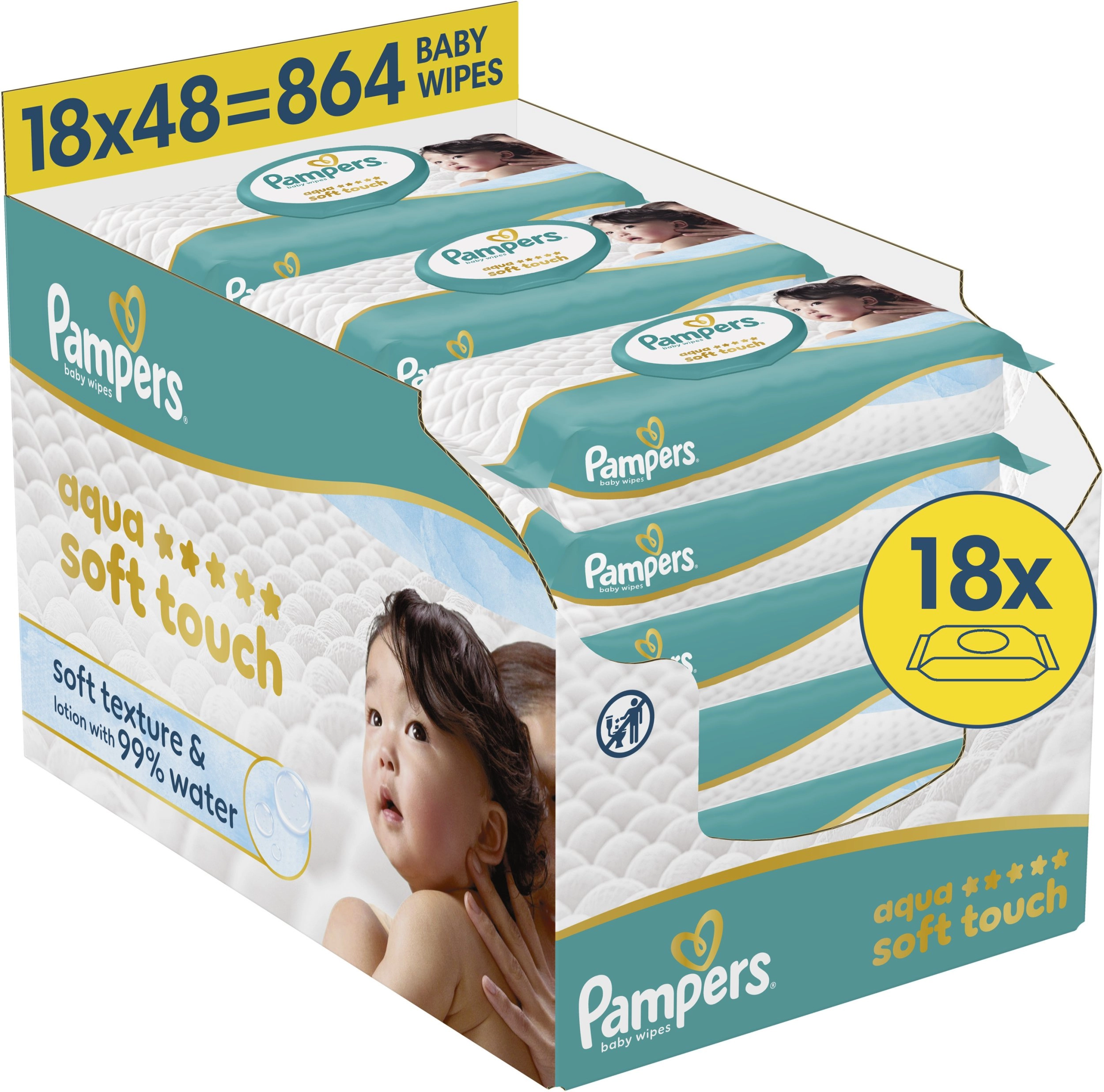 Pampers Aqua Soft Touch Baby Wipes