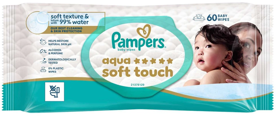 Baby wipes PAMPERS Aqua Soft Touch