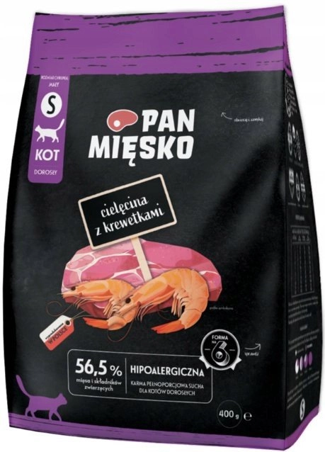 Dry cat food Veal with shrimps