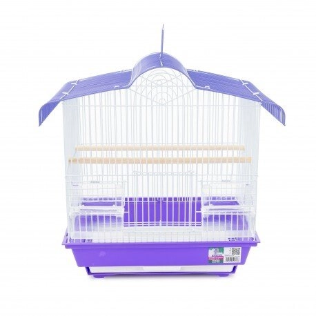 Bird cage  rounded  purple and white