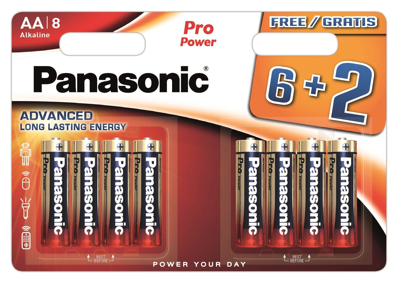 Panasonic Pro Power battery LR6PPG/8BW (6+2)