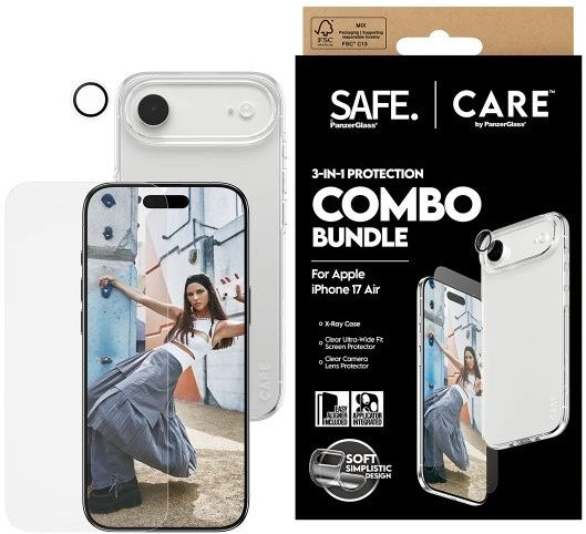 PanzerGlass SAFE. CARE 3-in-1 Fashionable Combo