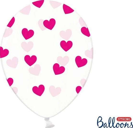 Crystal Clear Heart Balloons 30cm 6pcs