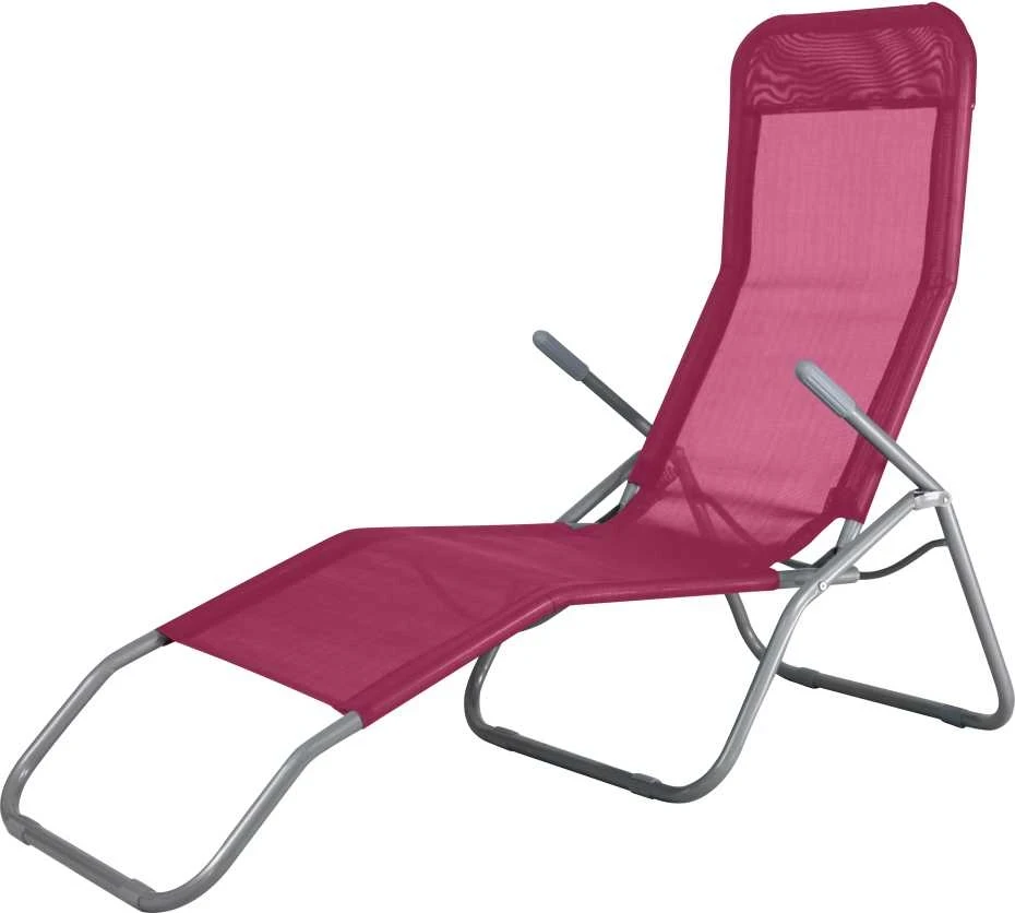 Folding beach lounger fuchsia PATIO 47813