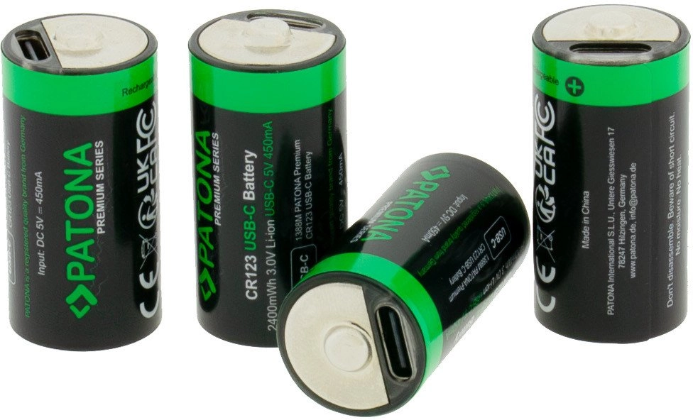 PATONA CR123A Rechargeable battery Lit 1388