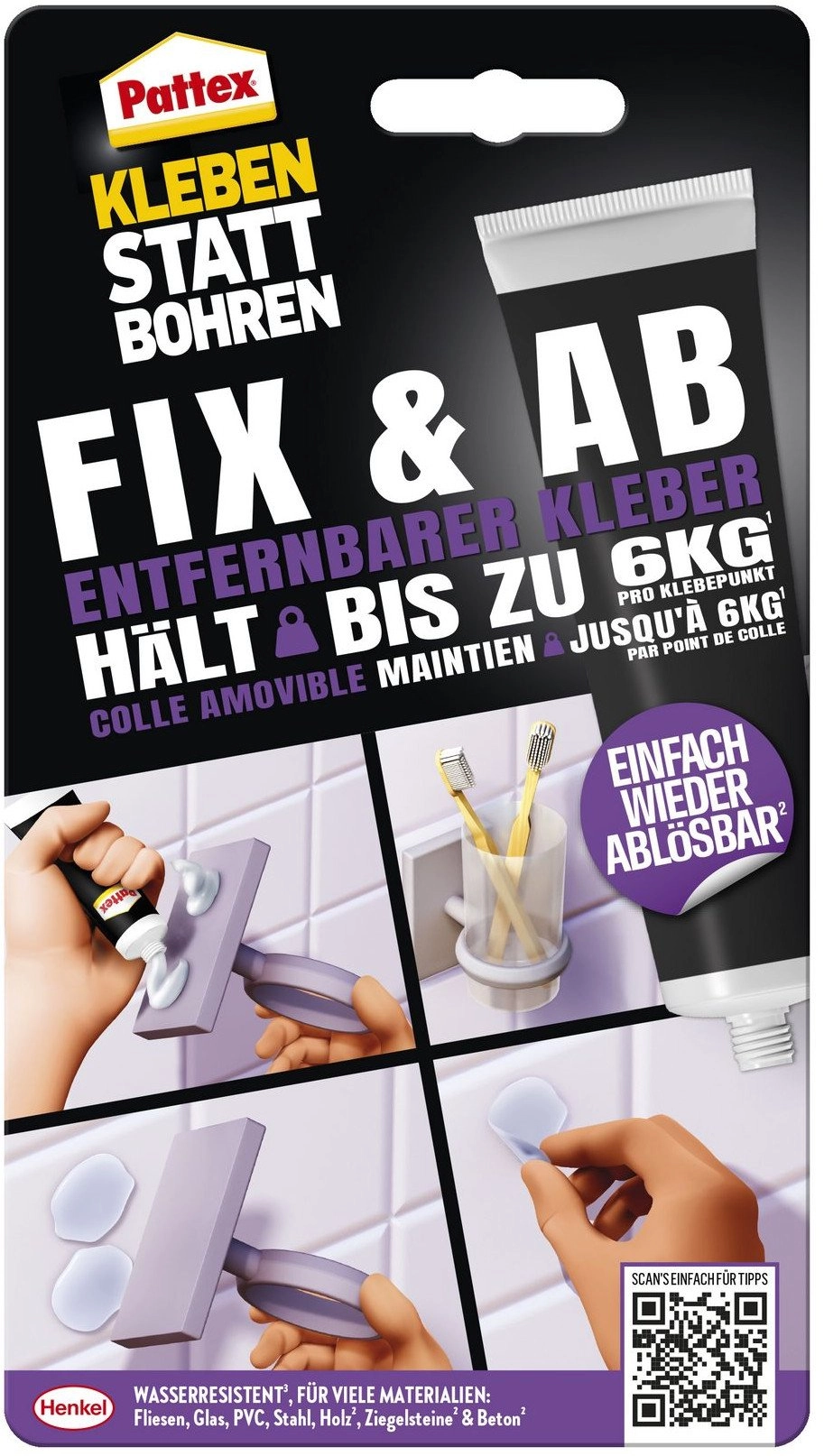 Pattex gluing instead of drilling FIXAB