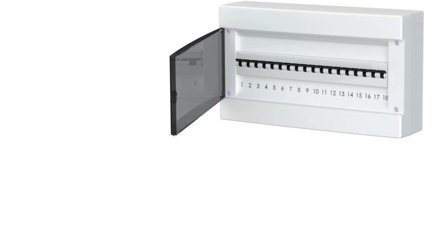 Surface-mounted plastic modular switchgear 1x18 IP40