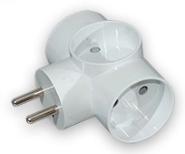 Pawbol Plug splitter 3-sockets b/u white