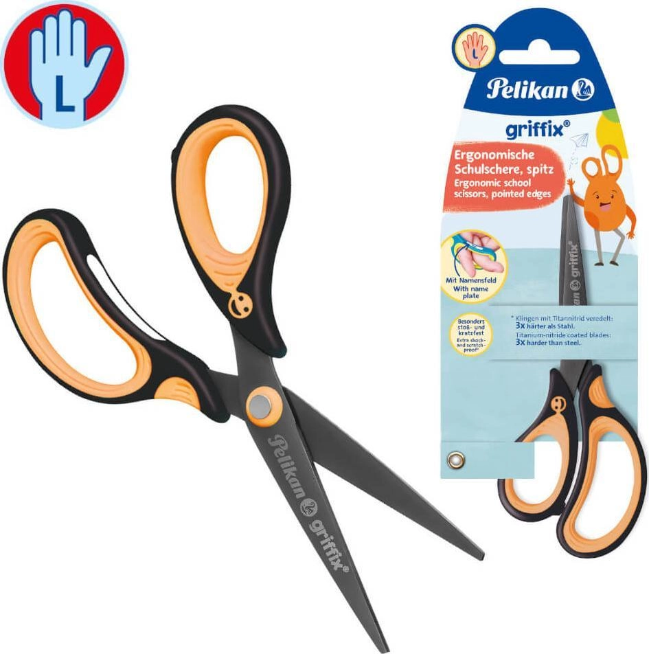 Pelikan Neon Black pointed scissors for