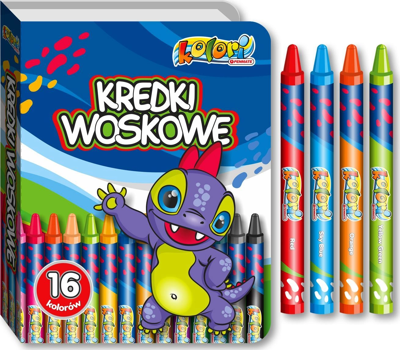 Dino Penmate Colors premium wax crayons
