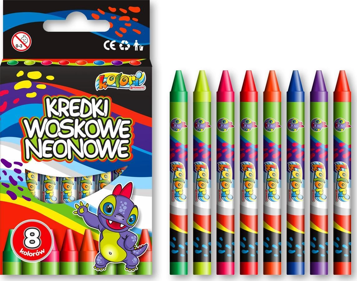 Penmate NEON WAX PENCILS DINO PENMATE