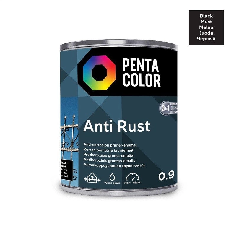 Pentacolor ANTICOR PAINT ANTI-RUST BLACK 0