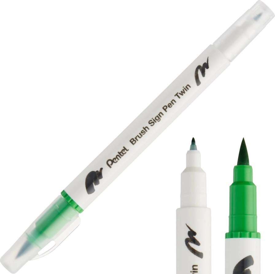 Pentel Pen Brush Double-Sided Light Green