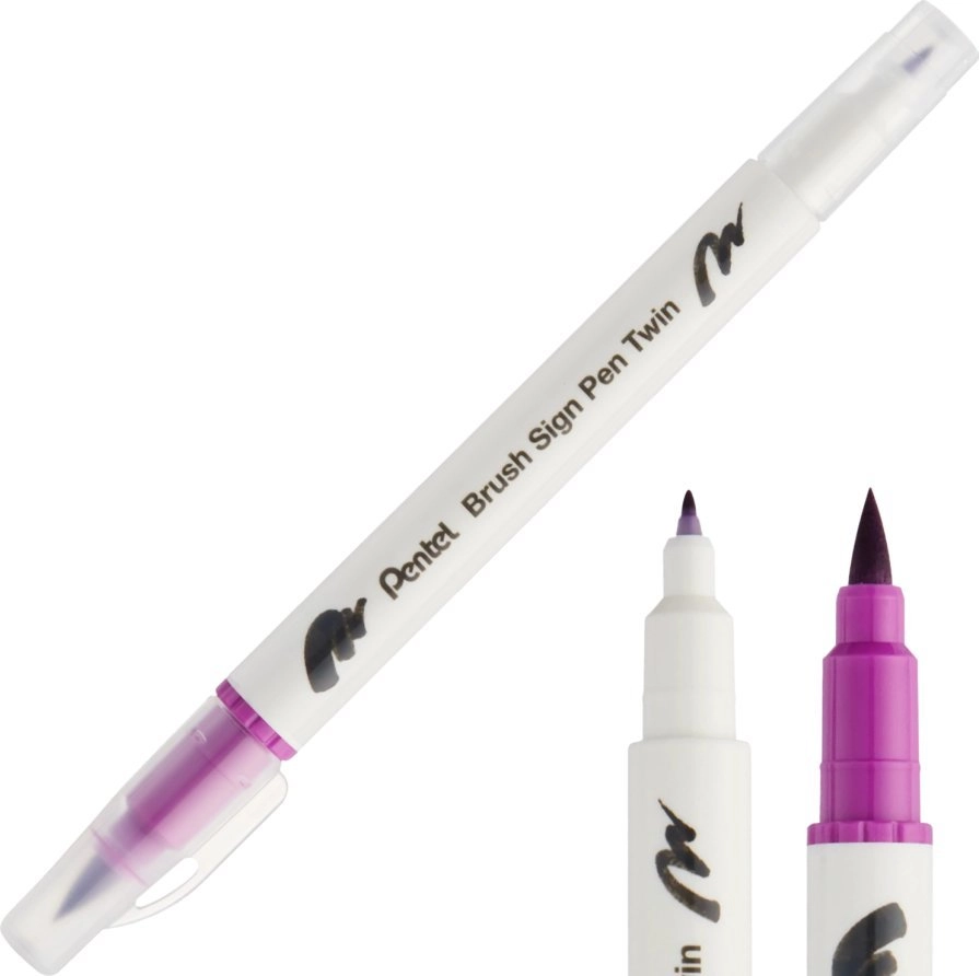 Pentel Double-Sided Pen Brush Magenta SESW30C-T120