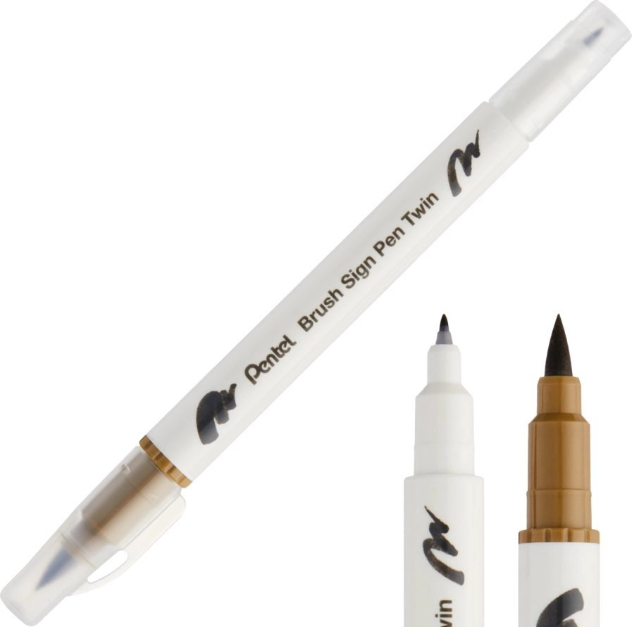 Pentel Pen Brush Double-Sided Raw Umbra