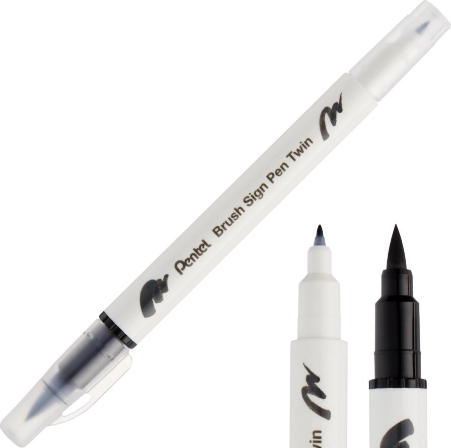 Brush pen Pentel Double-Sided Black SESW30C-T101