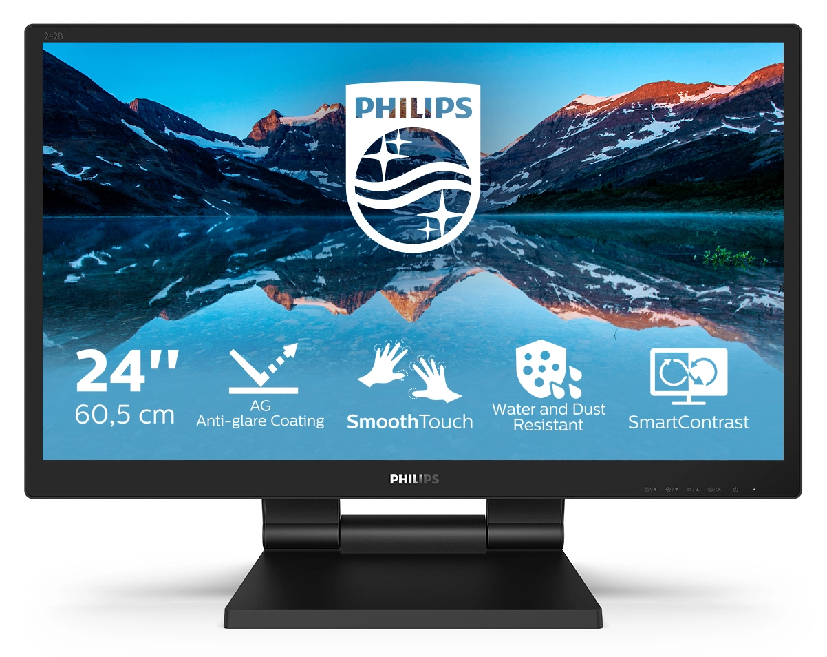 Philips 242B9TL/00 monitori 60,5 cm (23.8") 1920 x 1080 pikseļi Full HD LCD Skārienjūtīgais ekrāns Melns