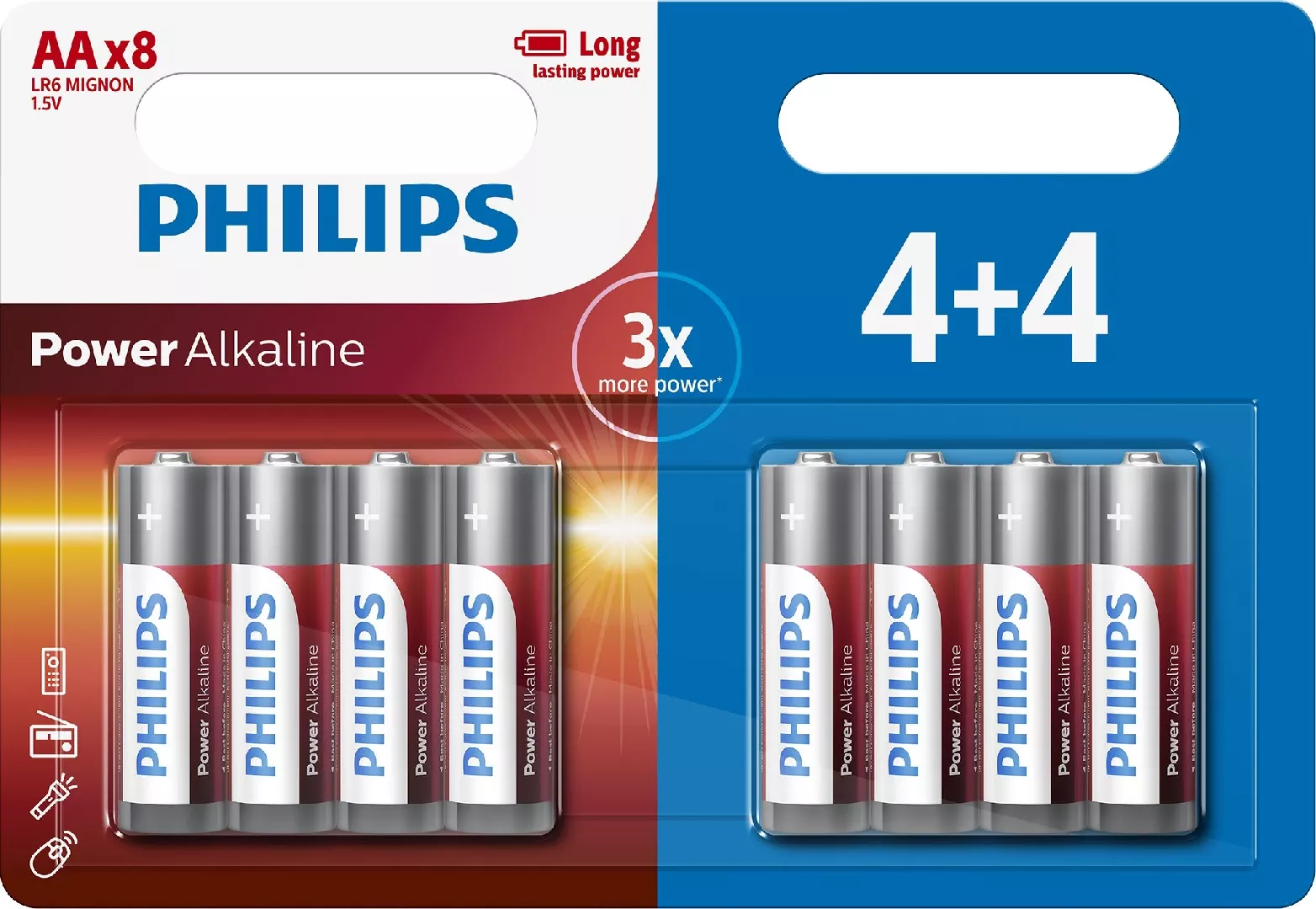 Philips Power Alkaline Battery LR6P8BP/10 LR06P8BP/10