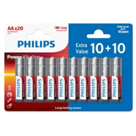 Philips LR6/AA elementy 20 vnt 15519329