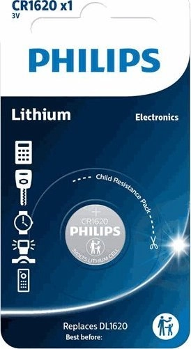 Philips Minicells Battery CR1620/00B 19407 CR1620/00B