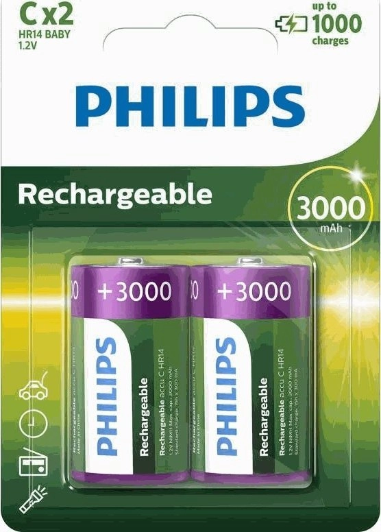 Philips Rechargeables Battery R14B2A300/10 19699 R14B2A300-10