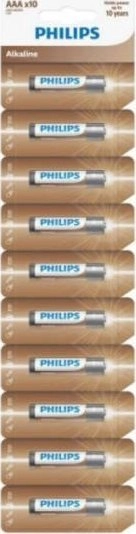 PHILIPS AAA LR03 BATTERY 10PCS ALKALINE
