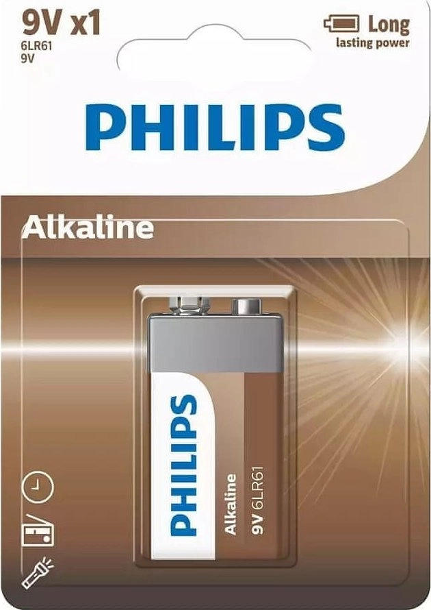 Philips Power Alkaline 6LR61 6LR61A1B/10 4895229108028