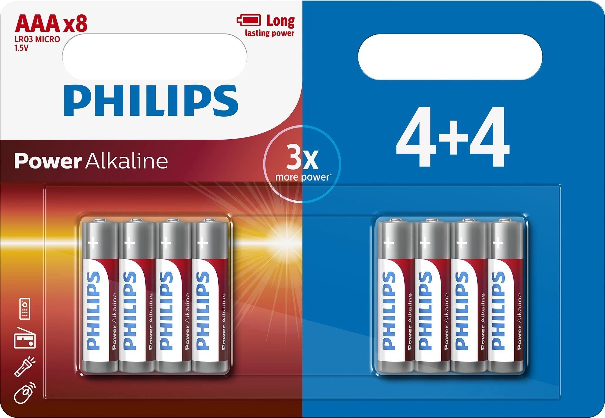 Philips Power Alkaline Battery LR03P8BP/10 0871258164413