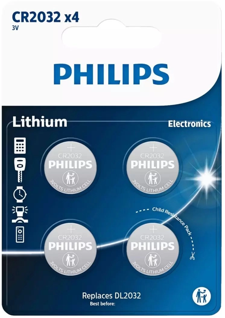 Philips Lithium CR2032 3.0V coin