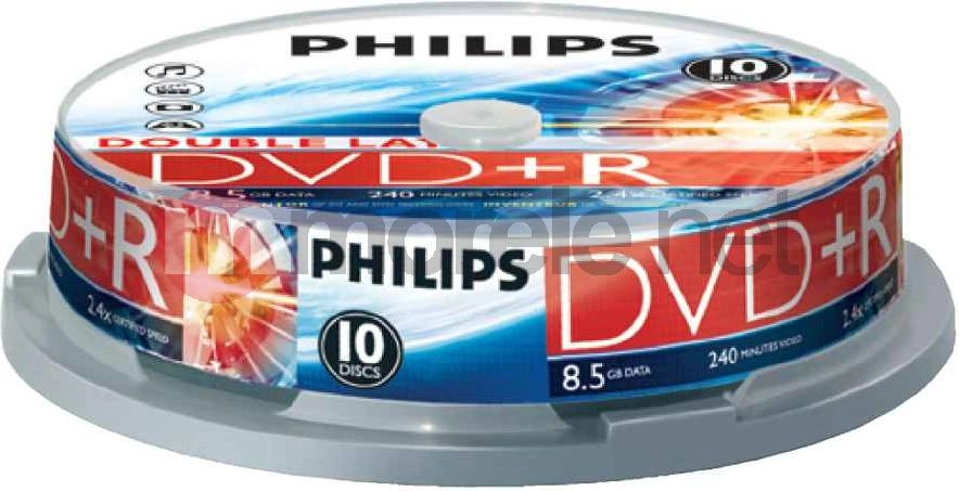 1x10 Philips DVD+R 8 5GB DL