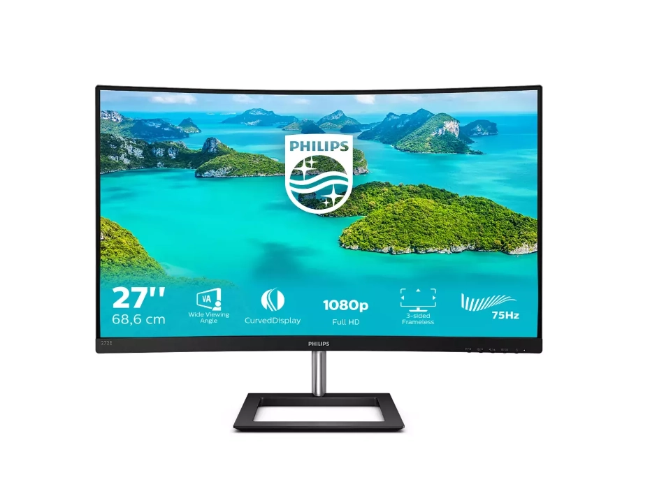 Philips E Line 272E1CA/00 monitori 68,6 cm (27") 1920 x 1080 pikseļi Full HD LCD Melns