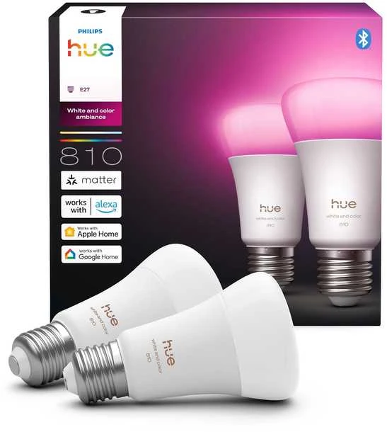 Philips Hue LED Lampe E27 2er