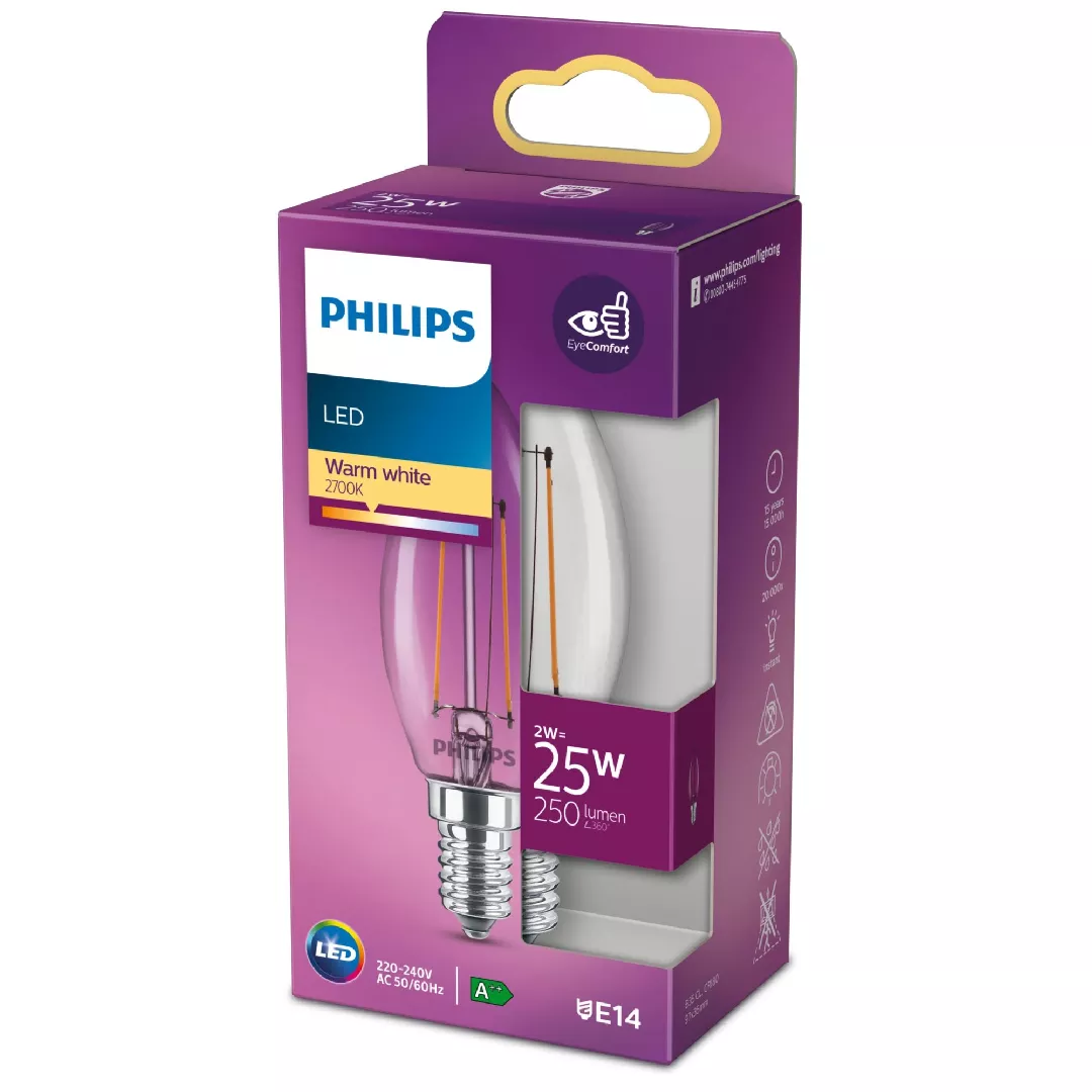 Philips Filament Candle Clear 25 W