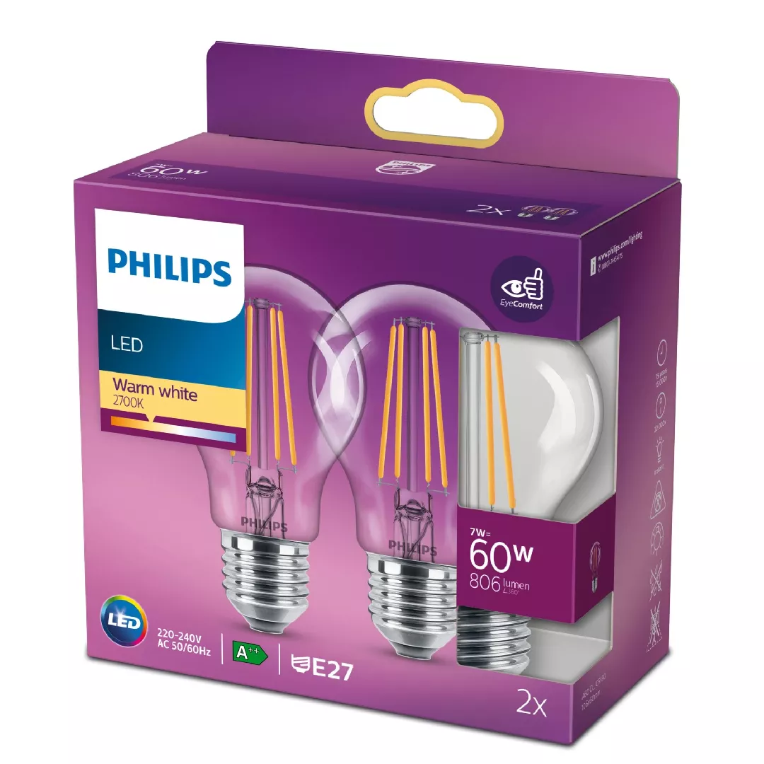 Philips Filament Bulb Clear 60W A60