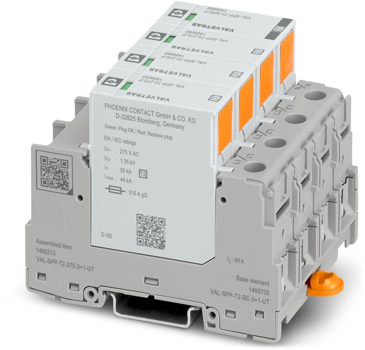 Phoenix Contact T2 surge arrester VAL-SPP-T2-275-3+1-UT