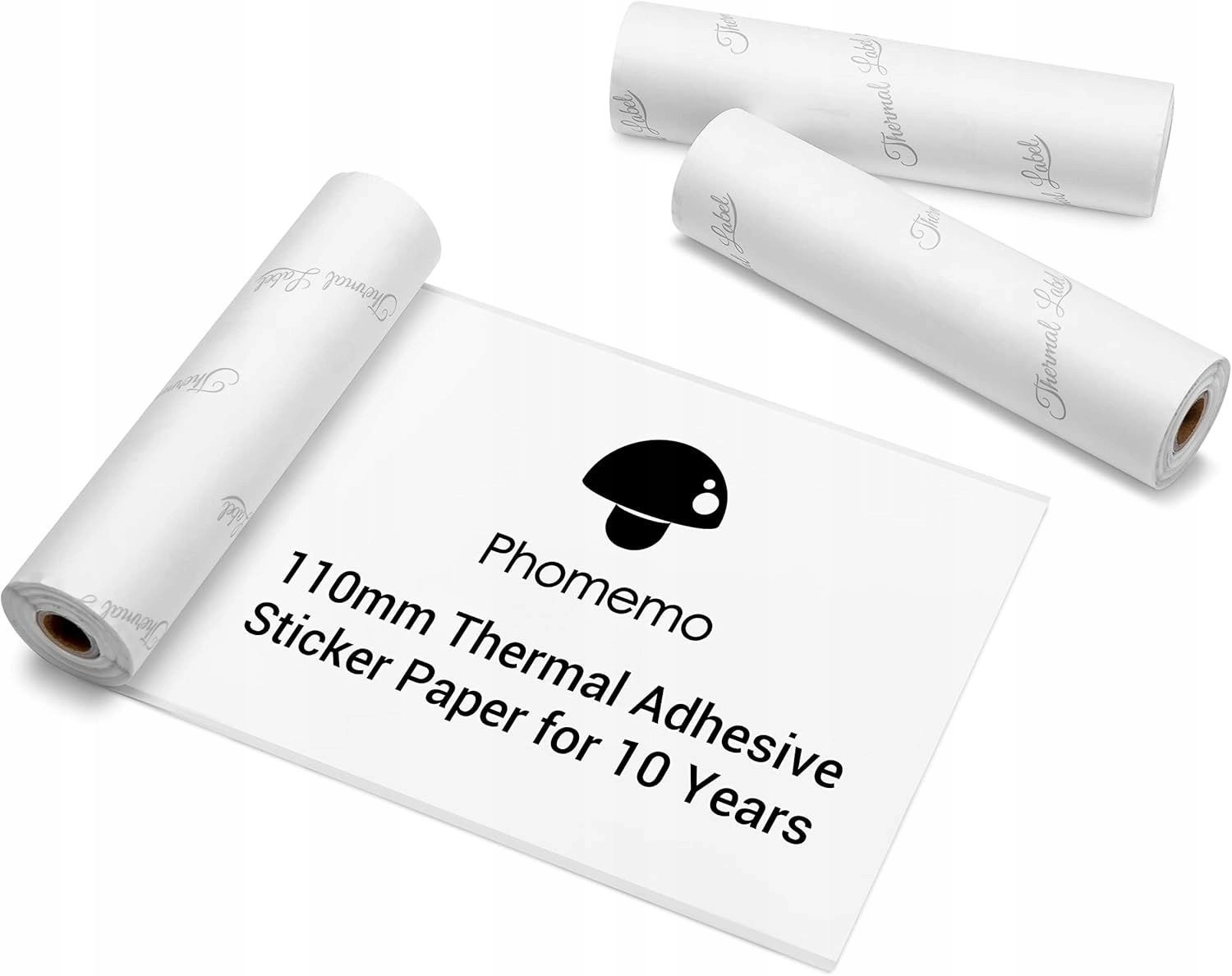 3x Paper Refill Roll Sticker Self-Adhesive
